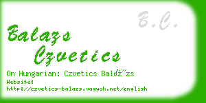 balazs czvetics business card